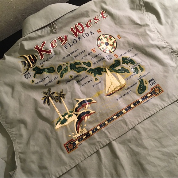 Vintage Florida Fisherman Button Up Mens - Picture 3 of 4